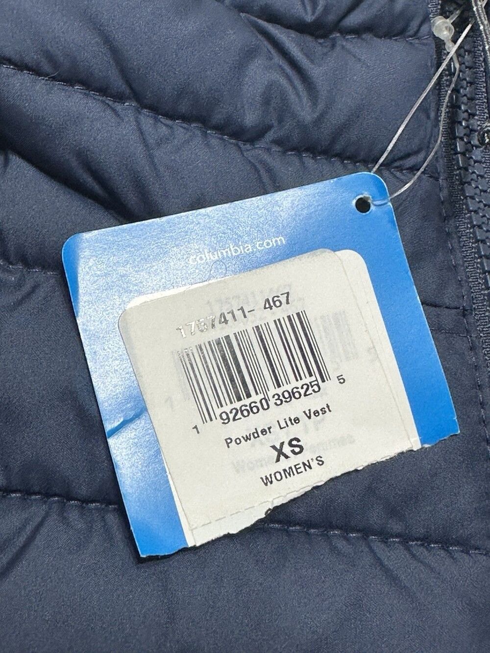 Columbia Puffer Vest Powder Lite Women’s Size XS Omni-Heat Full Zip Navy NWT NEW - Picture 7 of 10